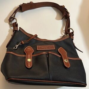 Dooney & Bourke Black and Brown Small Lucy Bag